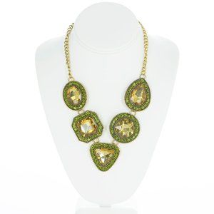 Charming Charlie Green and Gold Colored Necklace